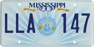 MS license plate LLA147