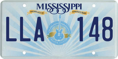 MS license plate LLA148