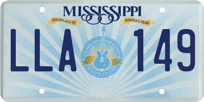MS license plate LLA149