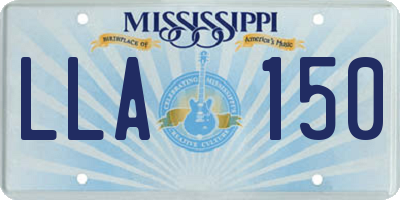 MS license plate LLA150