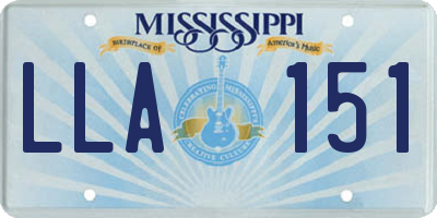 MS license plate LLA151