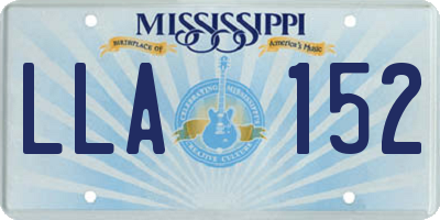 MS license plate LLA152