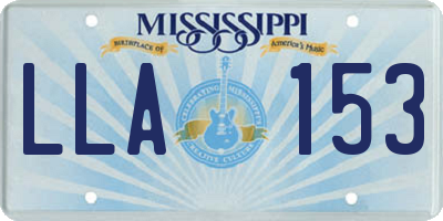 MS license plate LLA153