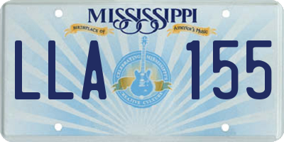 MS license plate LLA155