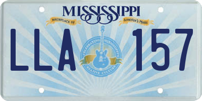 MS license plate LLA157