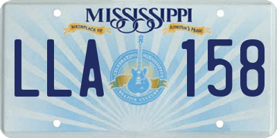 MS license plate LLA158