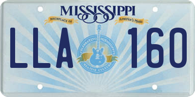 MS license plate LLA160