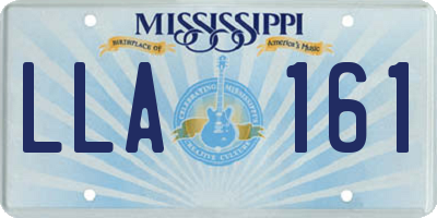 MS license plate LLA161