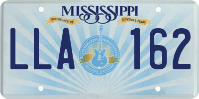 MS license plate LLA162