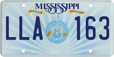 MS license plate LLA163