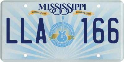 MS license plate LLA166