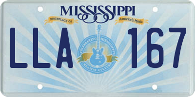 MS license plate LLA167