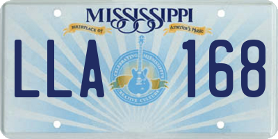 MS license plate LLA168
