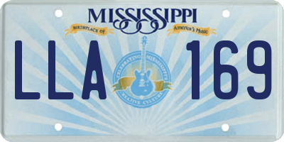 MS license plate LLA169