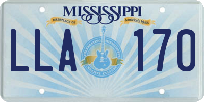 MS license plate LLA170
