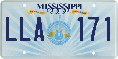 MS license plate LLA171