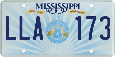 MS license plate LLA173