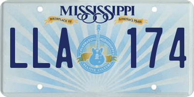 MS license plate LLA174