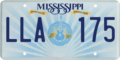 MS license plate LLA175