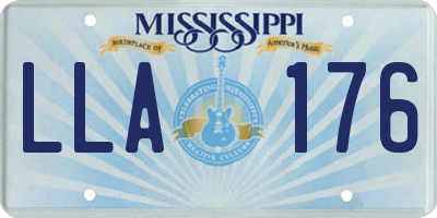 MS license plate LLA176