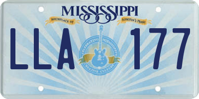 MS license plate LLA177