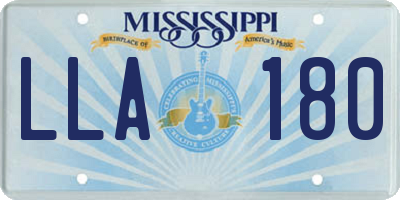 MS license plate LLA180