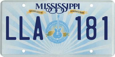 MS license plate LLA181