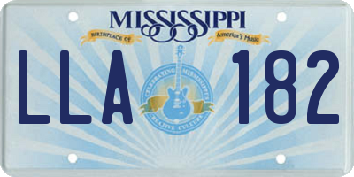 MS license plate LLA182