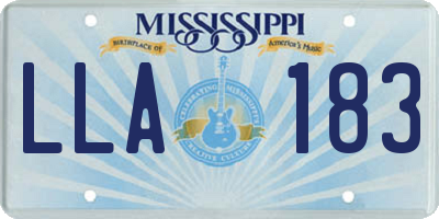 MS license plate LLA183