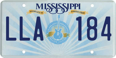 MS license plate LLA184