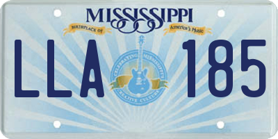 MS license plate LLA185