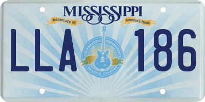 MS license plate LLA186