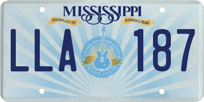 MS license plate LLA187