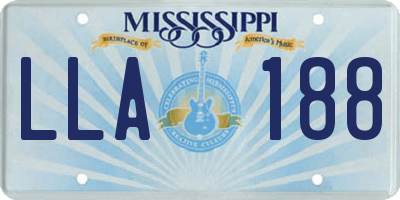 MS license plate LLA188