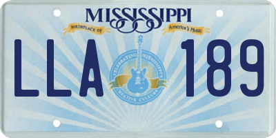 MS license plate LLA189