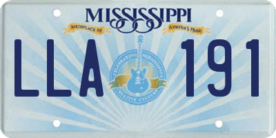 MS license plate LLA191