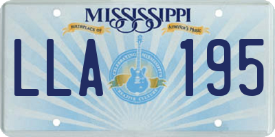 MS license plate LLA195