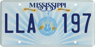 MS license plate LLA197