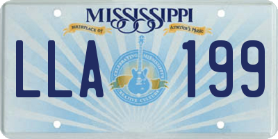 MS license plate LLA199