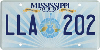 MS license plate LLA202