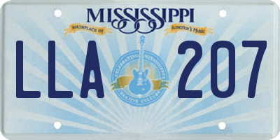 MS license plate LLA207