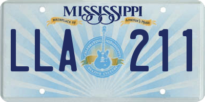 MS license plate LLA211