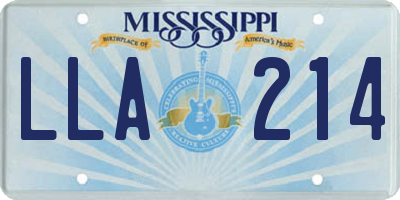 MS license plate LLA214