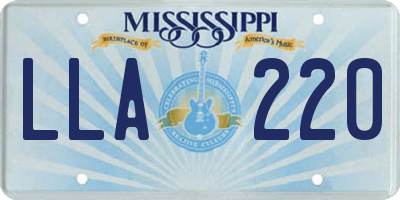 MS license plate LLA220