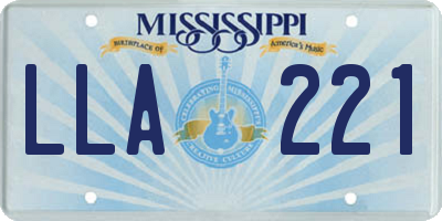 MS license plate LLA221