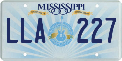 MS license plate LLA227