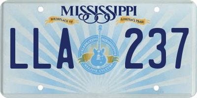 MS license plate LLA237