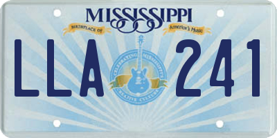 MS license plate LLA241