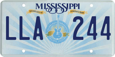 MS license plate LLA244