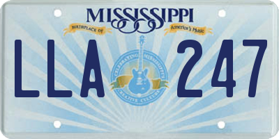 MS license plate LLA247